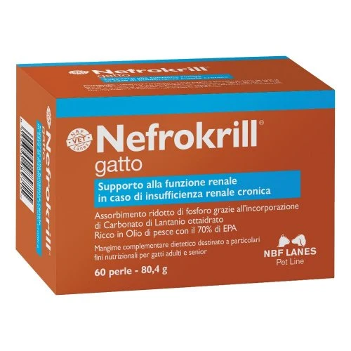 NBF Lanes Nefrokrill Gatto - Supporto Funzione Renale - 60 Perle