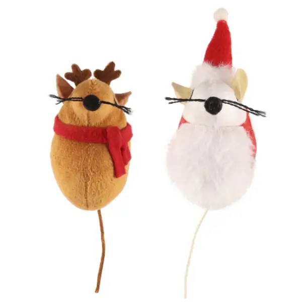 Topini natalizi in peluche per gatti Camon
