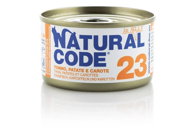 Natural Code Gatto Lattina (23) Adulto Tonno, Patate & Carote 85 g