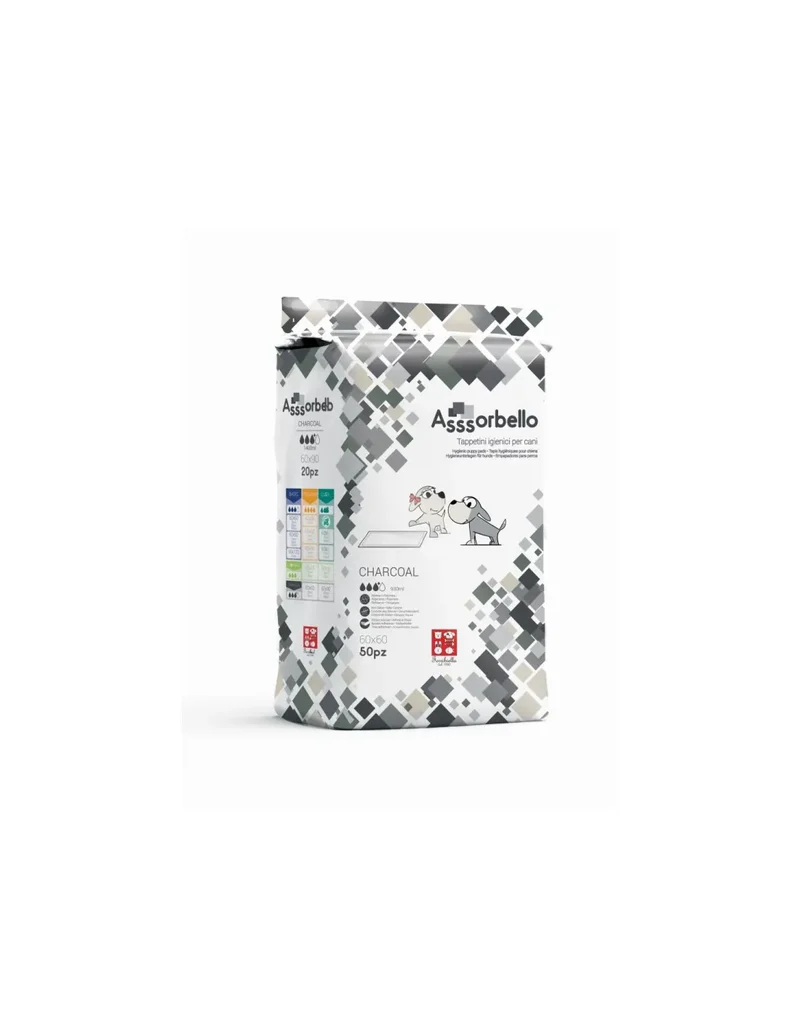 Tappetini Igienici Assorbello Charcoal Carboni Attivi - 60x60 cm 50 pz