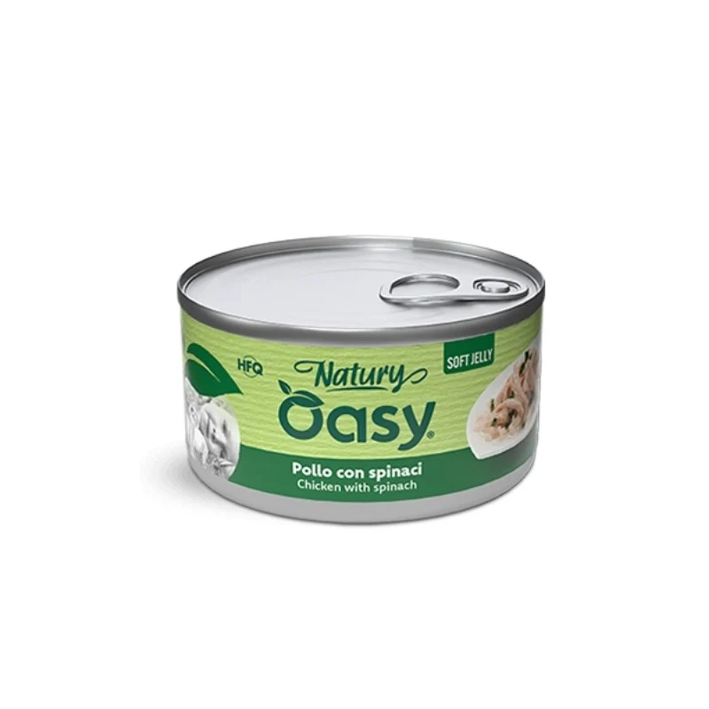 Oasy Soft Jelly Gatto - Pollo con Spinaci in Gelatina - 85 g