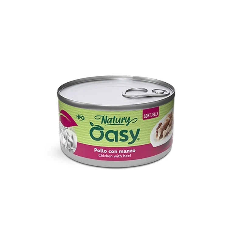 Oasy Soft Jelly Gatto - Pollo con Manzo in Gelatina - 85 g