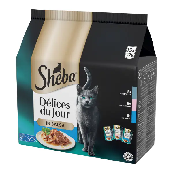 Sheba Cat Délices Du Jour in salsa Multipack 15x50 gr