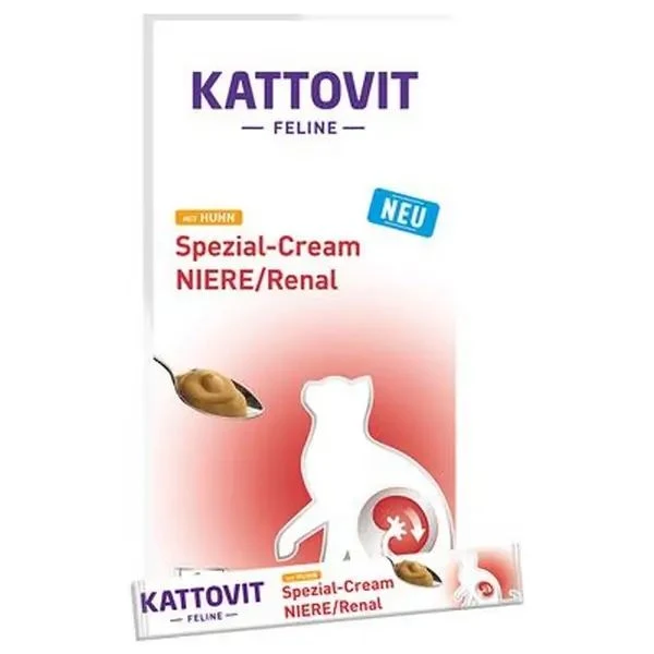 Kattovit Renal Cream - Snack Funzionale Supporto Renale Gatti - 6x15 g