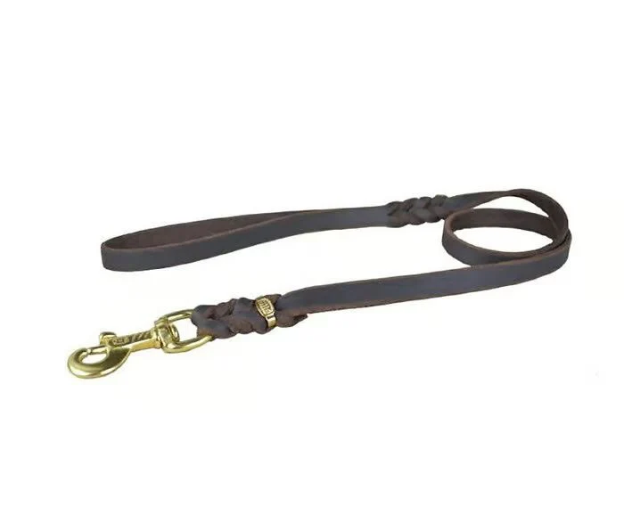 Guinzaglio in Pelle Sottile per Cani Mini - Moschettone Ottone - 8 mm