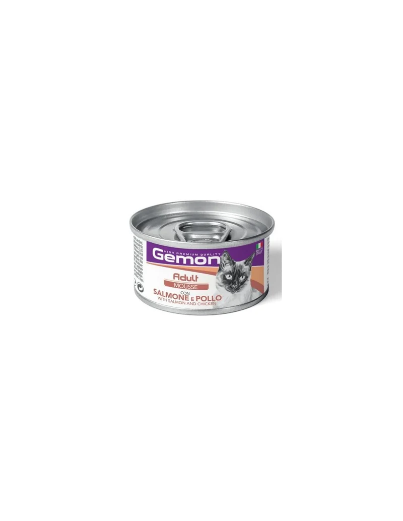 Gemon Mousse Adult Salmone e Pollo - Alimento Umido per Gatti - 85 g