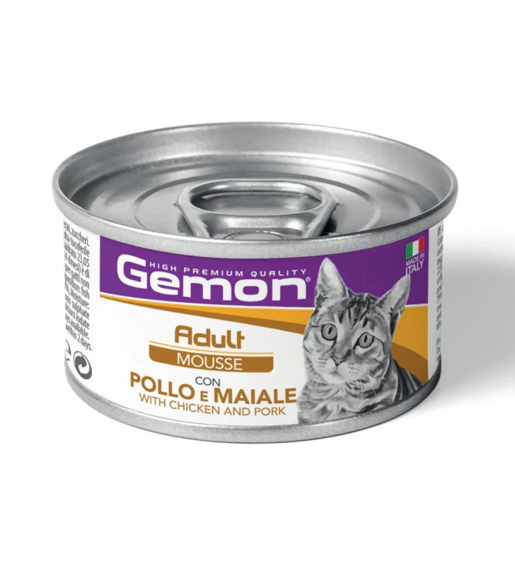 Gemon Mousse Adult Pollo e Maiale - Alimento Umido per Gatti - 85 g