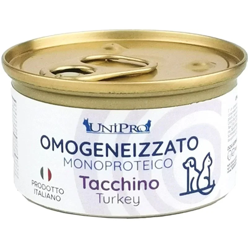 Unipro Omogeneizzato al Tacchino - Cibo Umido Naturale Cane e Gatto - 85 g