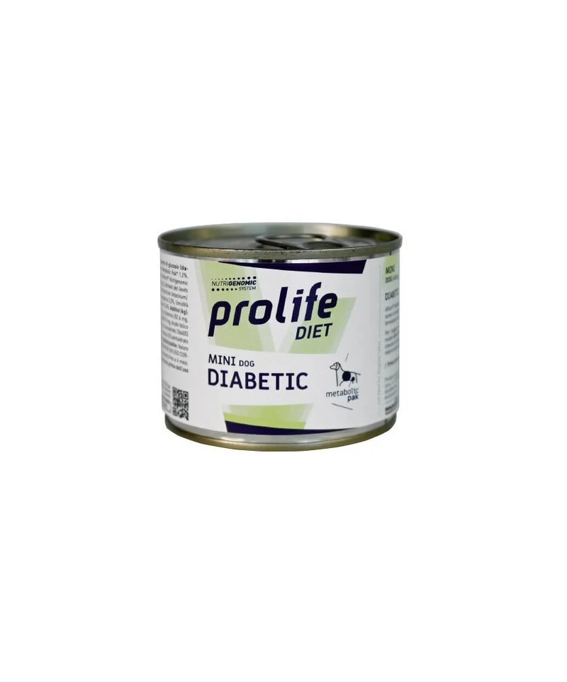 Prolife Cane Vet Mini Diabetic - Cibo Umido per Cani, 200g