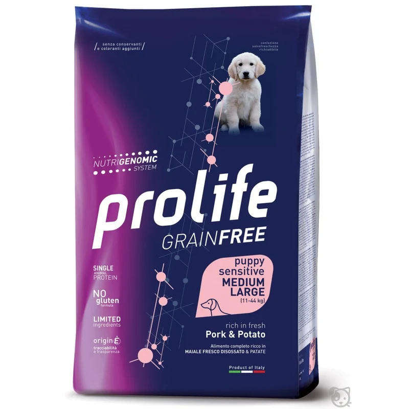 Prolife Sensitive Grain Free Maiale e Patate - Crocchette Cuccioli - 10 kg