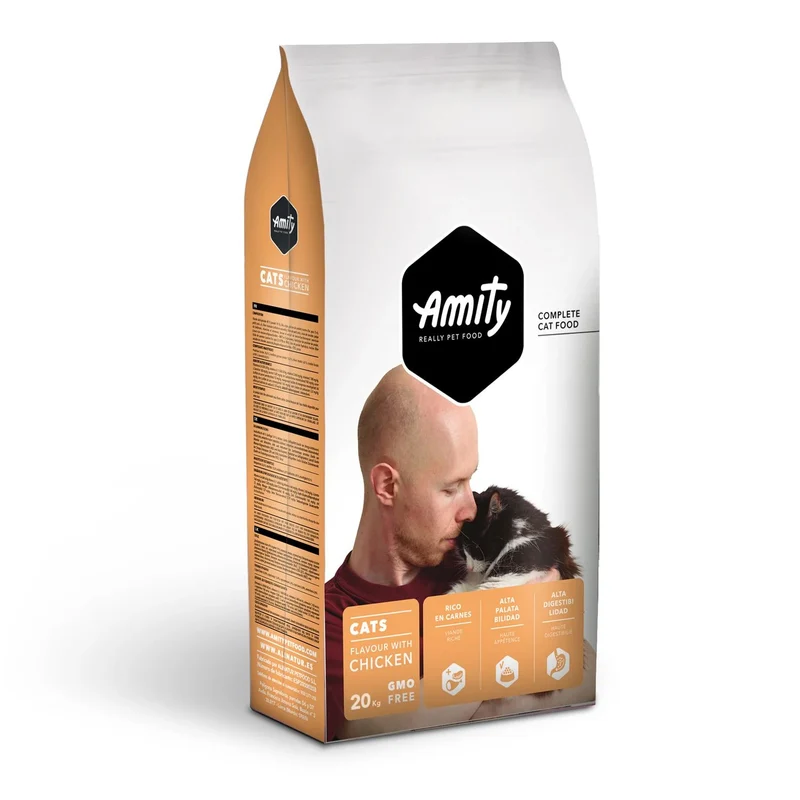 Amity Cats Chicken - Crocchette per Gatti Adulti al Pollo - Sacco Convenienza 20 kg