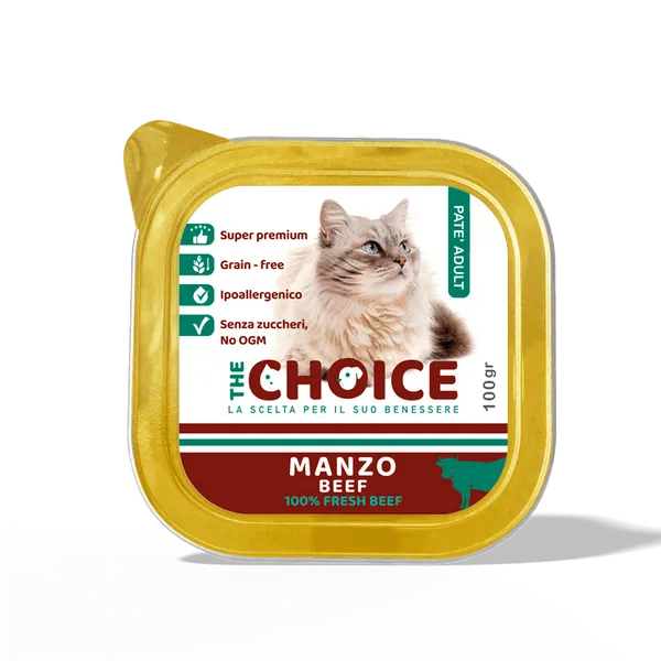 The Choice Paté al Manzo per Gatti Adulti - Alimento Umido - 100 g