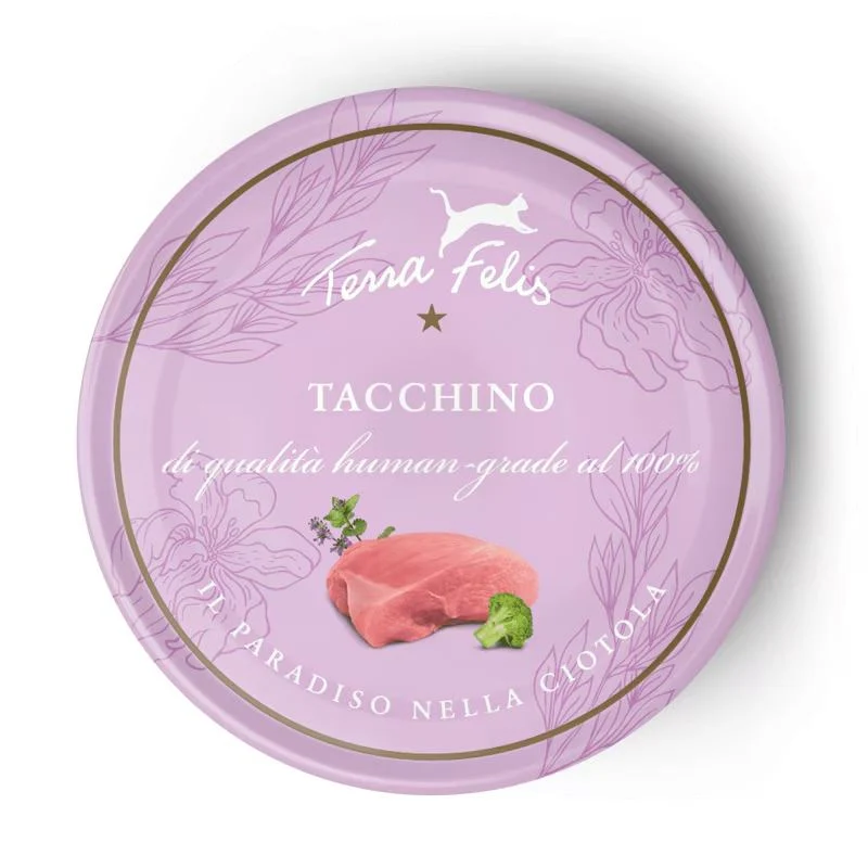 Terra Felis Tacchino - Umido Grain Free di Grado Umano per Gatti - 80 g