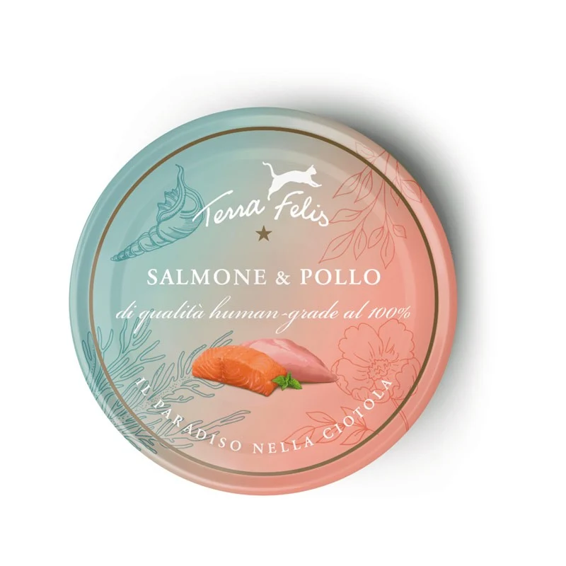 Terra Felis Salmone e Pollo - Umido Grain Free per Gatti - 80 g