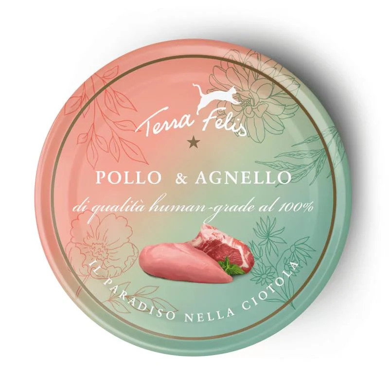 Terra Felis Pollo e Agnello - Umido Grain Free per Gatti - 80 g