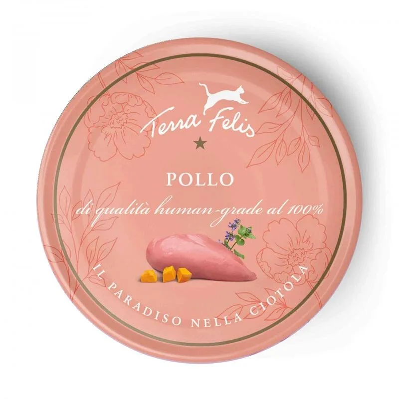 Terra Felis Pollo - Umido Grain Free di Grado Umano per Gatti - 80 g