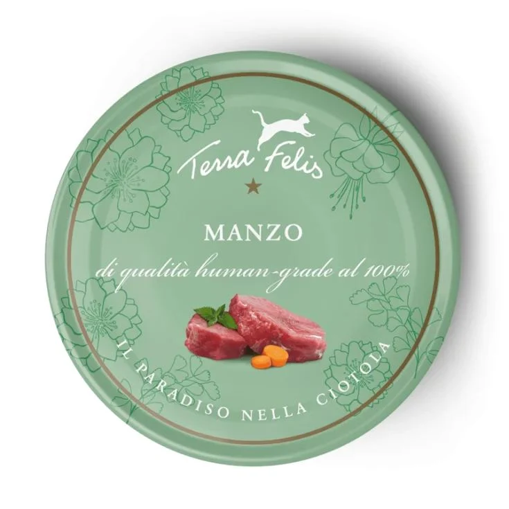 Terra Felis Manzo - Alimento Umido Grain Free di Grado Umano per Gatti - 80 g