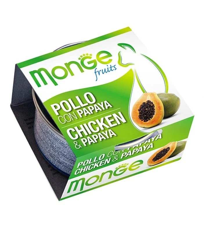 MONGE GATTO FRUITS LATTINA ADULTO POLLO & PAPAYA 80 GR