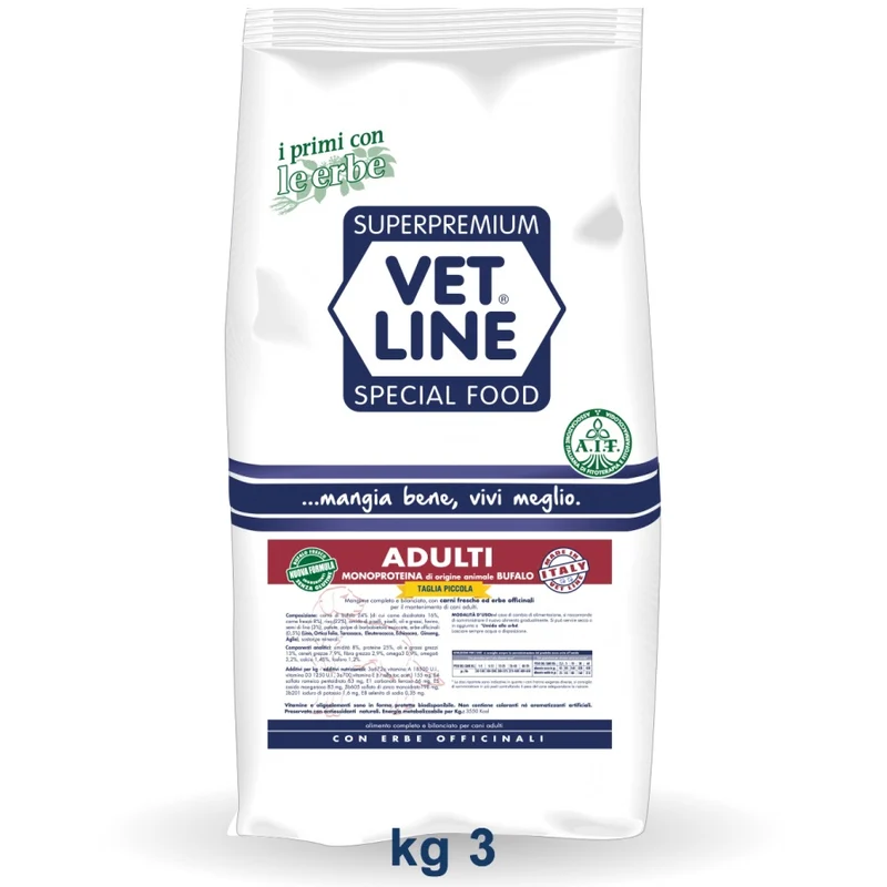 VETLINE CANE ADULTO MINI BUFALO 3 KG