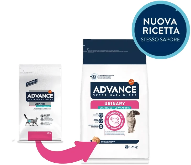 ADVANCE GATTO DIET URINARY STERILIZZATO LOW CALORIE 1,25 KG