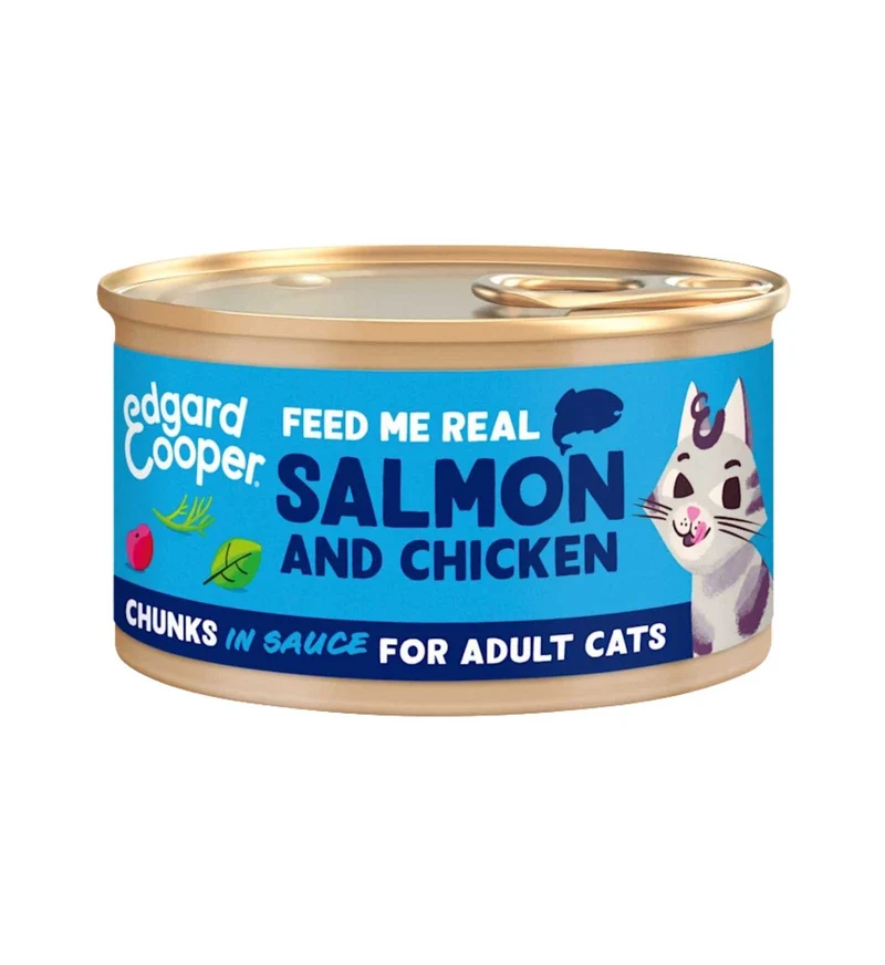 EDGARD & COOPER GATTO ADULTO BOCCONCINI IN SALSA SALMONE MSC E POLLO DA 85 GR