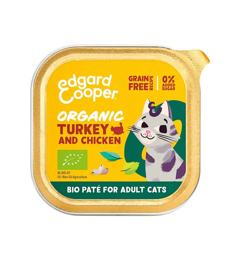 EDGARD & COOPER GATTO BIO ADULTO PATE' TACCHINO E POLLO DA 85 GR