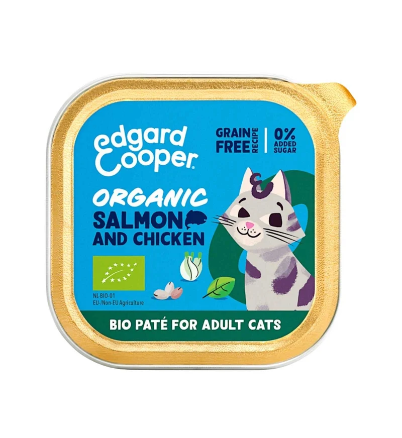 EDGARD & COOPER GATTO BIO ADULTO PATE' SALMONE E POLLO DA 85 GR
