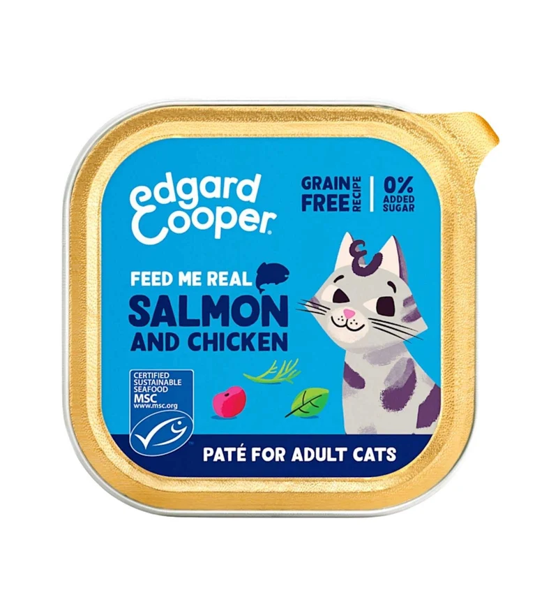 EDGARD & COOPER GATTO ADULTO PATE' SALMONE MSC E POLLO DA 85 GR