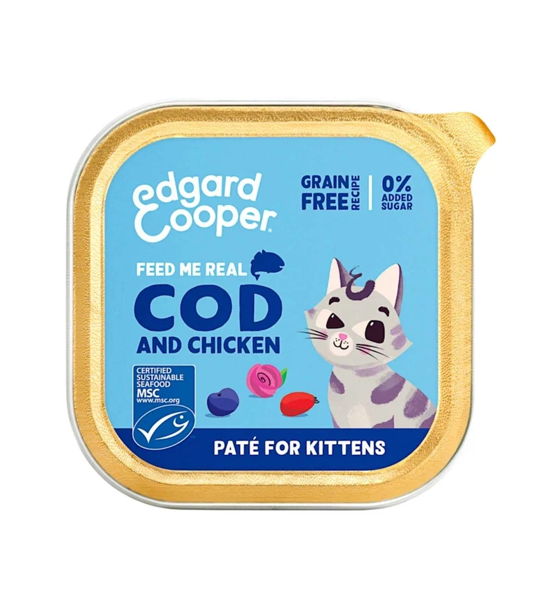 EDGARD & COOPER GATTO KITTEN PATE' MERLUZZO MSC E POLLO DA 85 GR