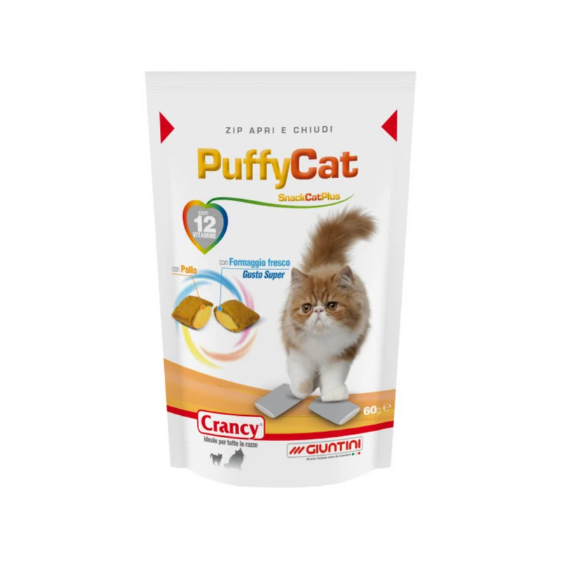 Crancy Puffy Cat Snack Croccante con Ripieno per Gatti Adulti Giuntini 60g