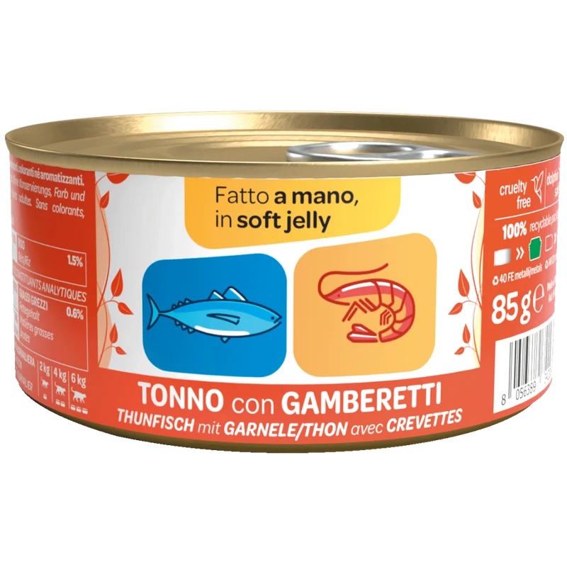 WeNature Umido Gatto in Gelatina Cotto al Vapore e Fatto a Mano Soft Jelly 85g