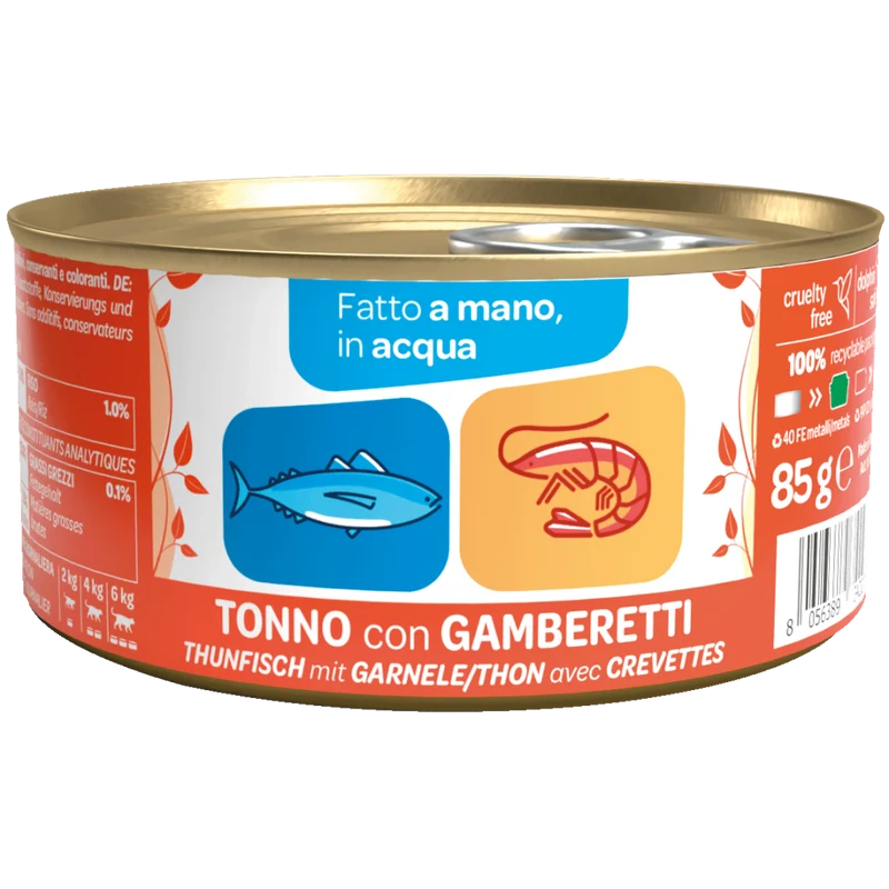 WeNature Umido Gatto in Adulto Acqua di Cottura Fatto a Mano e Cotto al Vapore 85g