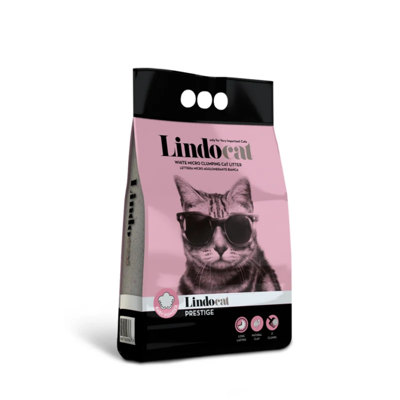 Lindocat - Sabbia fine per Lettiera in Bentonite Agglomerante naturale Prestige 5L
