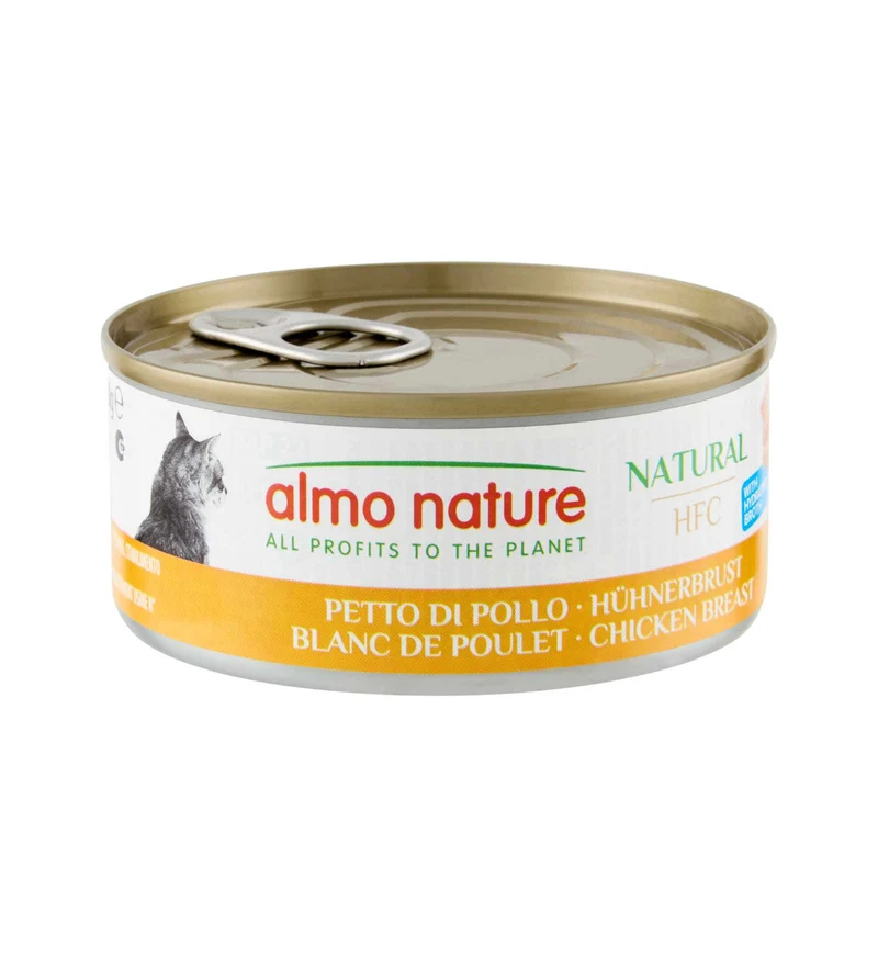 ALMO NATURE HFC GATTO NATURAL CON PETTO DI POLLO DA 150 GR IN LATTINA