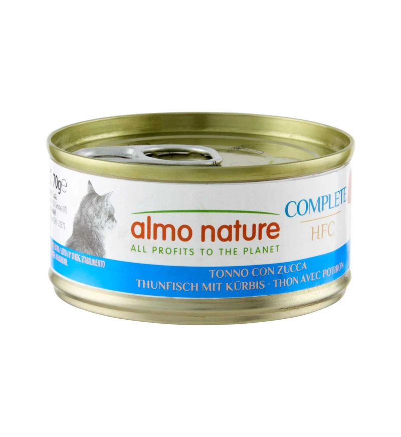 ALMO NATURE HFC GATTO COMPLETE CON TONNO E ZUCCA DA 70 GR IN LATTINA
