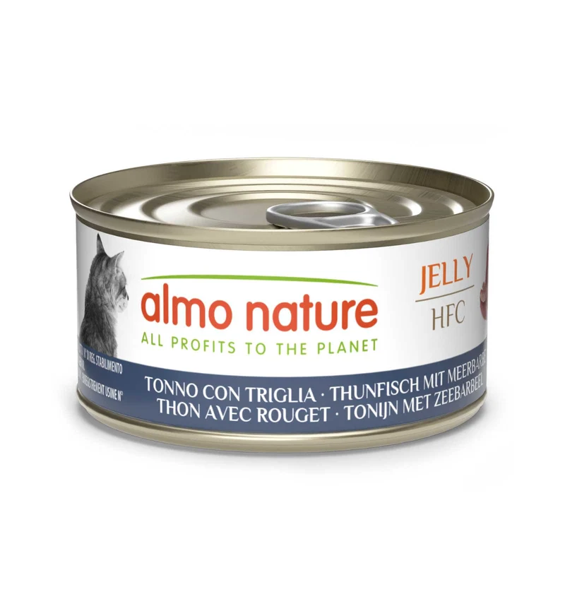 ALMO NATURE HFC GATTO JELLY CON TONNO E TRIGLIA DA 70 GR IN LATTINA