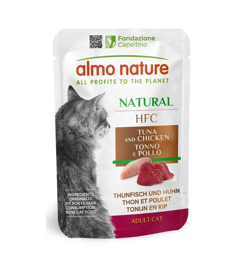 ALMO NATURE HFC GATTO NATURAL CON TONNO E POLLO DA 55 GR IN BUSTA