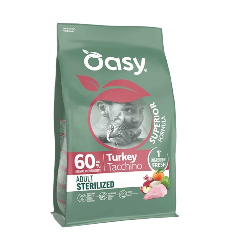OASY SUPERIOR GATTO ADULT STERILIZED AL TACCHINO