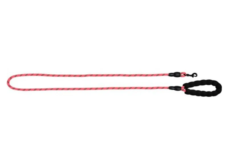 Guinzaglio per cani riflettente con linea di sicurezza + manico in Eva rosa 8 mmx150 cm
