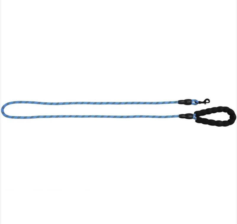 Guinzaglio per cani riflettente con linea di sicurezza + manico in Eva Blu 8mmx150cm