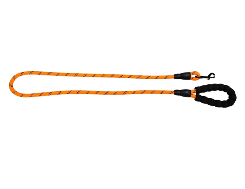 Guinzaglio per cani riflettente con linea di sicurezza + manico in Eva arancione 8 mmx150 cm