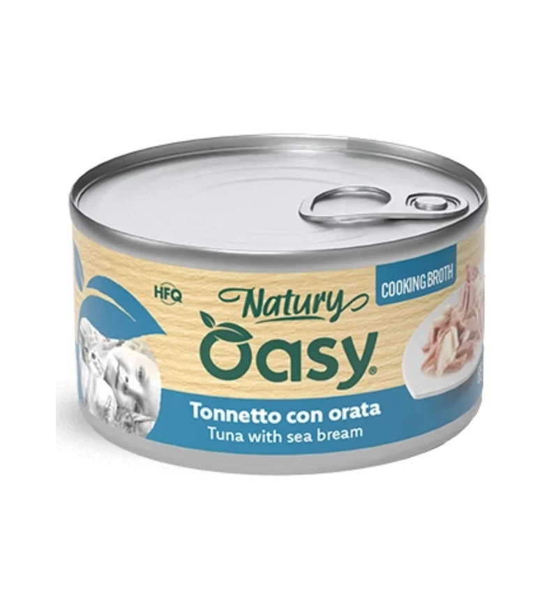 OASY NATURY GATTO TONNETTO CON ORATA IN BRODO DA 85 GR IN LATTINA