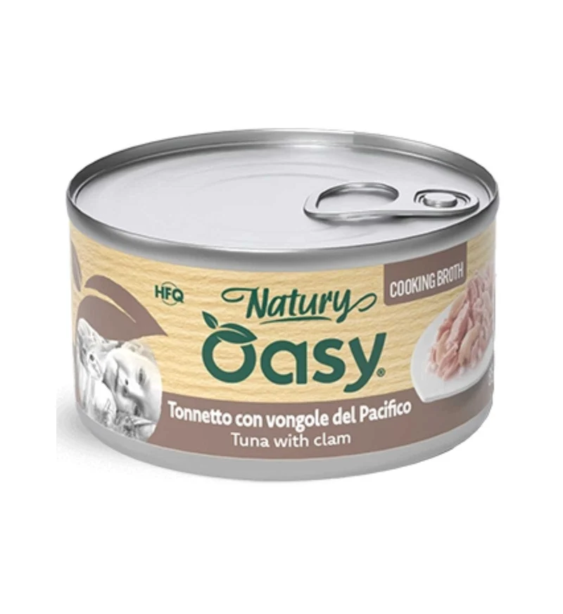 OASY NATURY GATTO TONNETTO CON VONGOLE IN BRODO DA 85 GR IN LATTINA