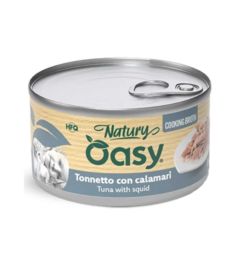 OASY NATURY GATTO TONNETTO CON CALAMARI IN BRODO DA 85 GR IN LATTINA