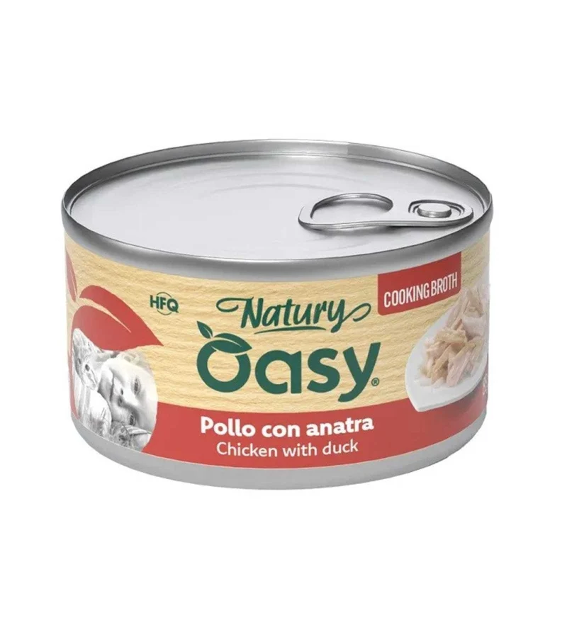 OASY NATURY GATTO POLLO CON ANATRA IN BRODO DA 85 GR IN LATTINA