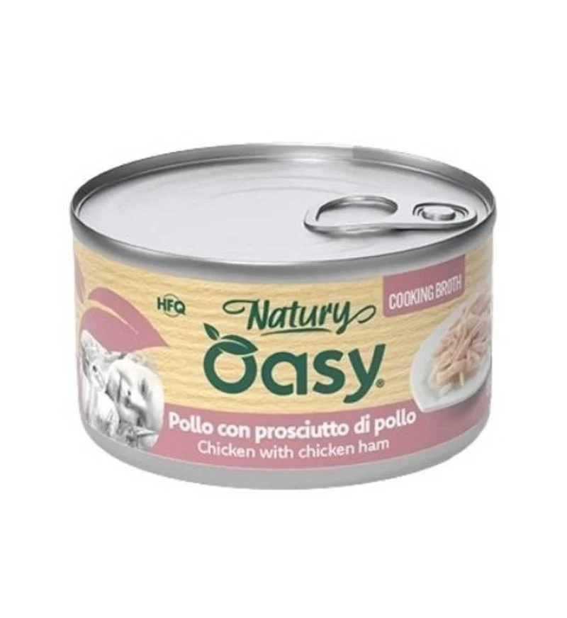 OASY NATURY GATTO POLLO CON PROSCIUTTO IN BRODO DA 85 GR IN LATTINA