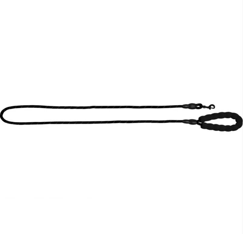 Guinzaglio per cani riflettente con linea di sicurezza + manico in Eva Nero 8mmx150cm