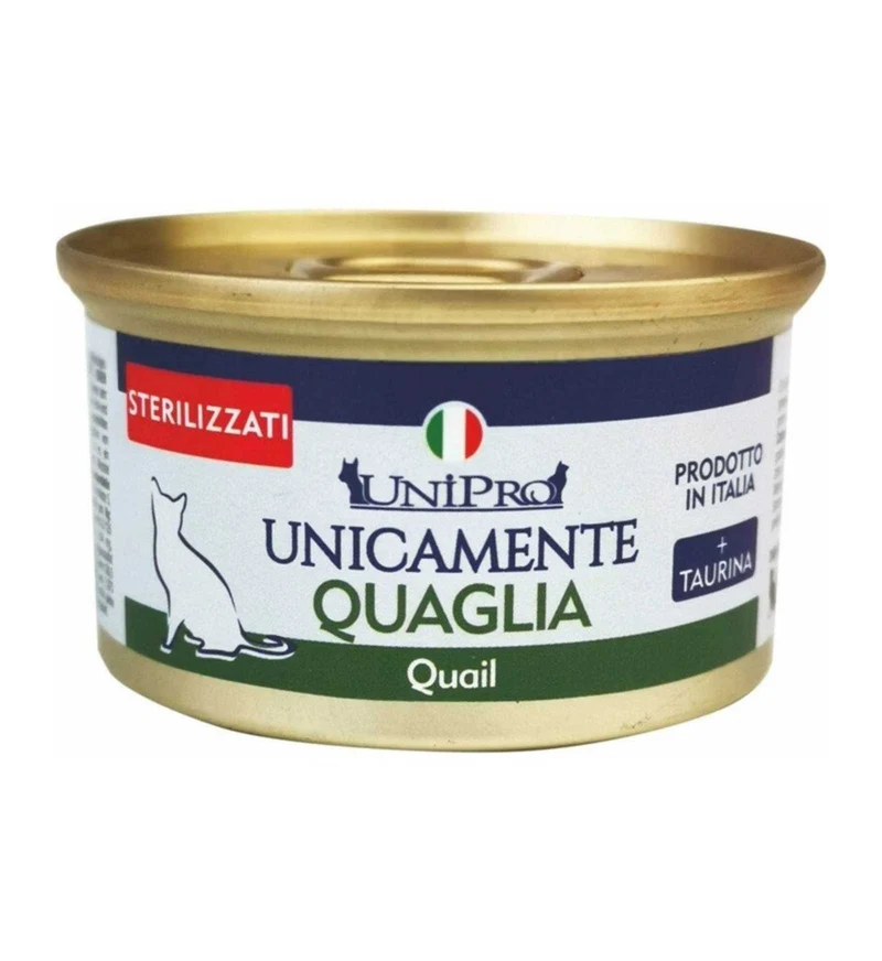UNIPRO UNICAMENTE GATTO STERILIZZATO QUAGLIA MONOPROTEICO 85 GR