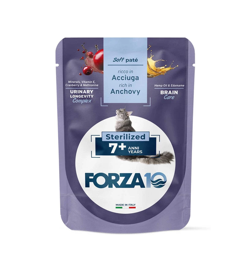 FORZA10 GATTO MAINTENANCE ADULT 7+ STERILIZZATO ACCIUGHE DA 80 GR IN BUSTA