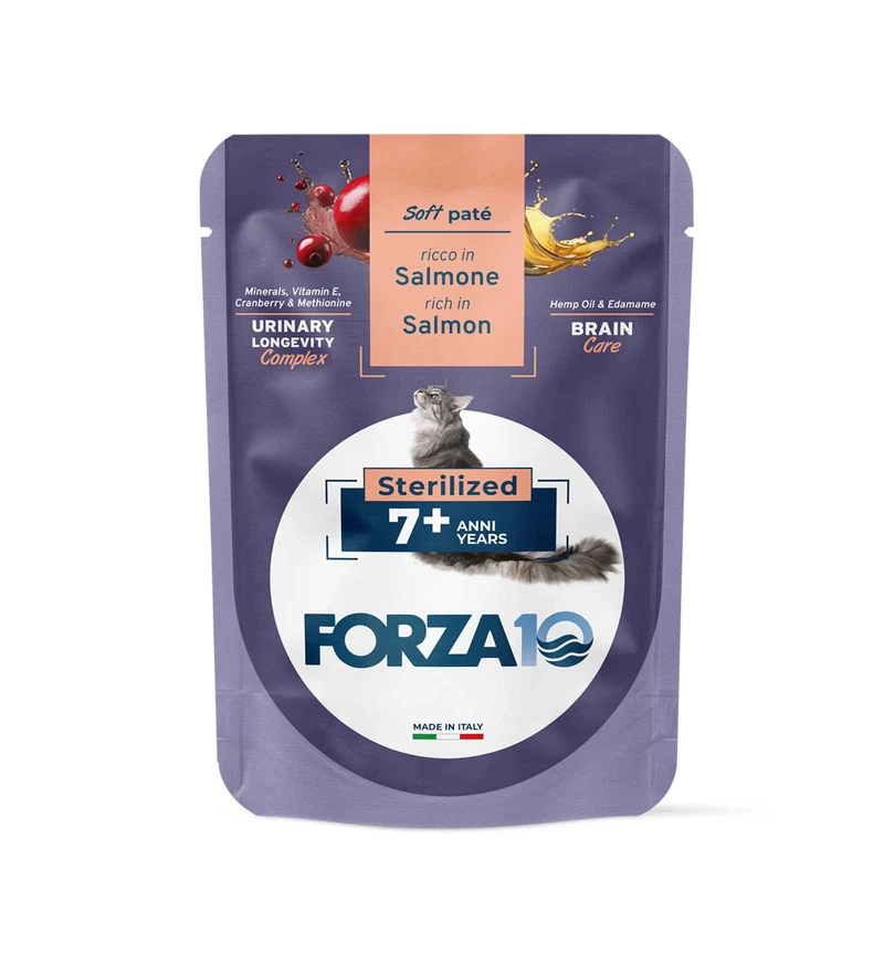 FORZA10 GATTO MAINTENANCE ADULT 7+ STERILIZZATO SALMONE DA 80 GR IN BUSTA